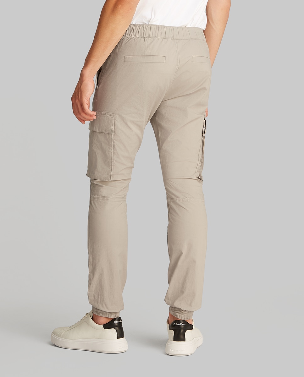 Calças Cargo Skinny Fit com Lavagem Cinzento-2
