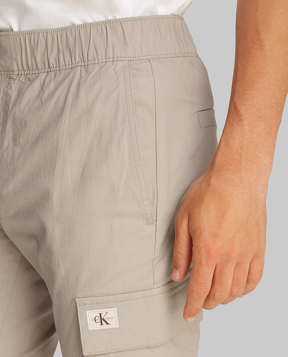 Calças Cargo Skinny Fit com Lavagem Cinzento-3