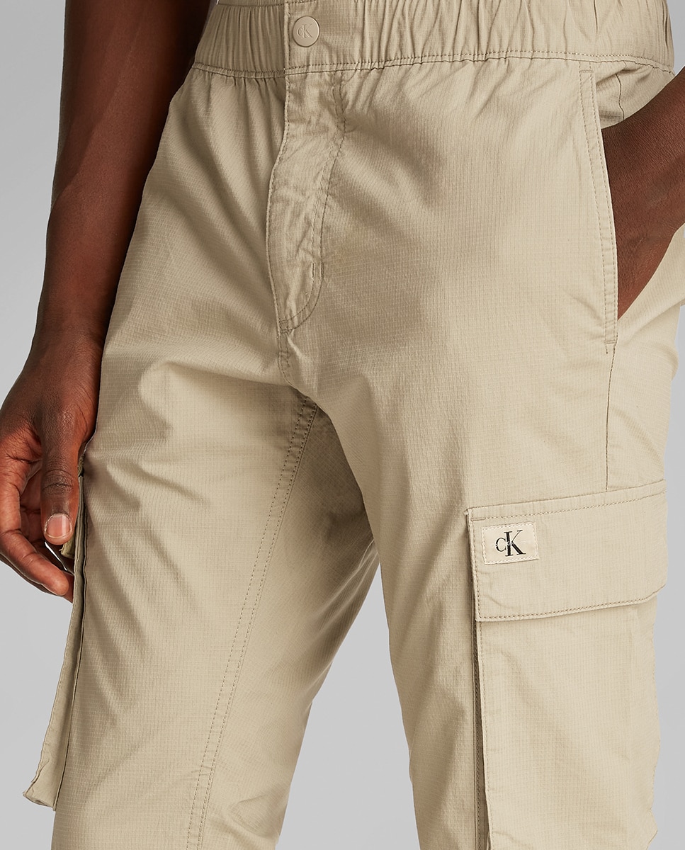 Calças Cargo Skinny com Lavagem Cinzento-2