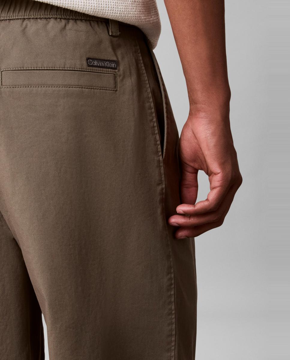 Calças Chino Straight Fit Verde-5