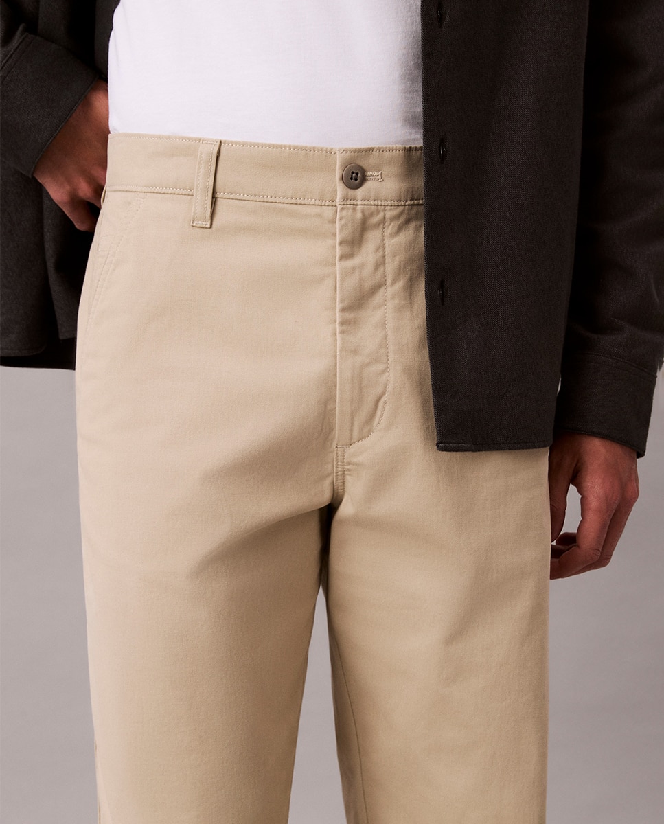 Imagen 4 de Pantalones Rectos Hombre 90S - Calvin Klein Jeans - Beige Beige