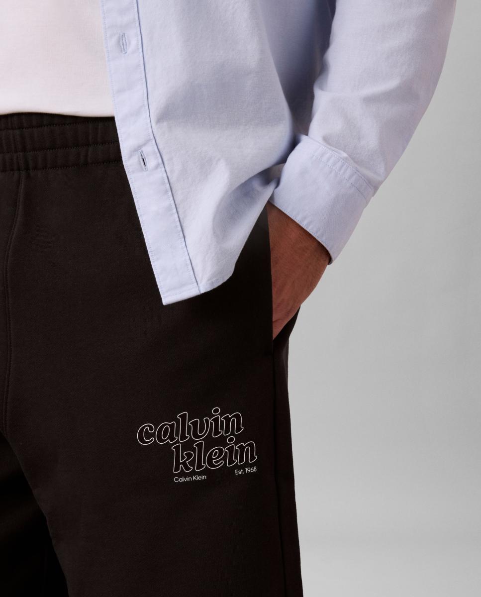 Calções com Estampado Gráfico Preto-3