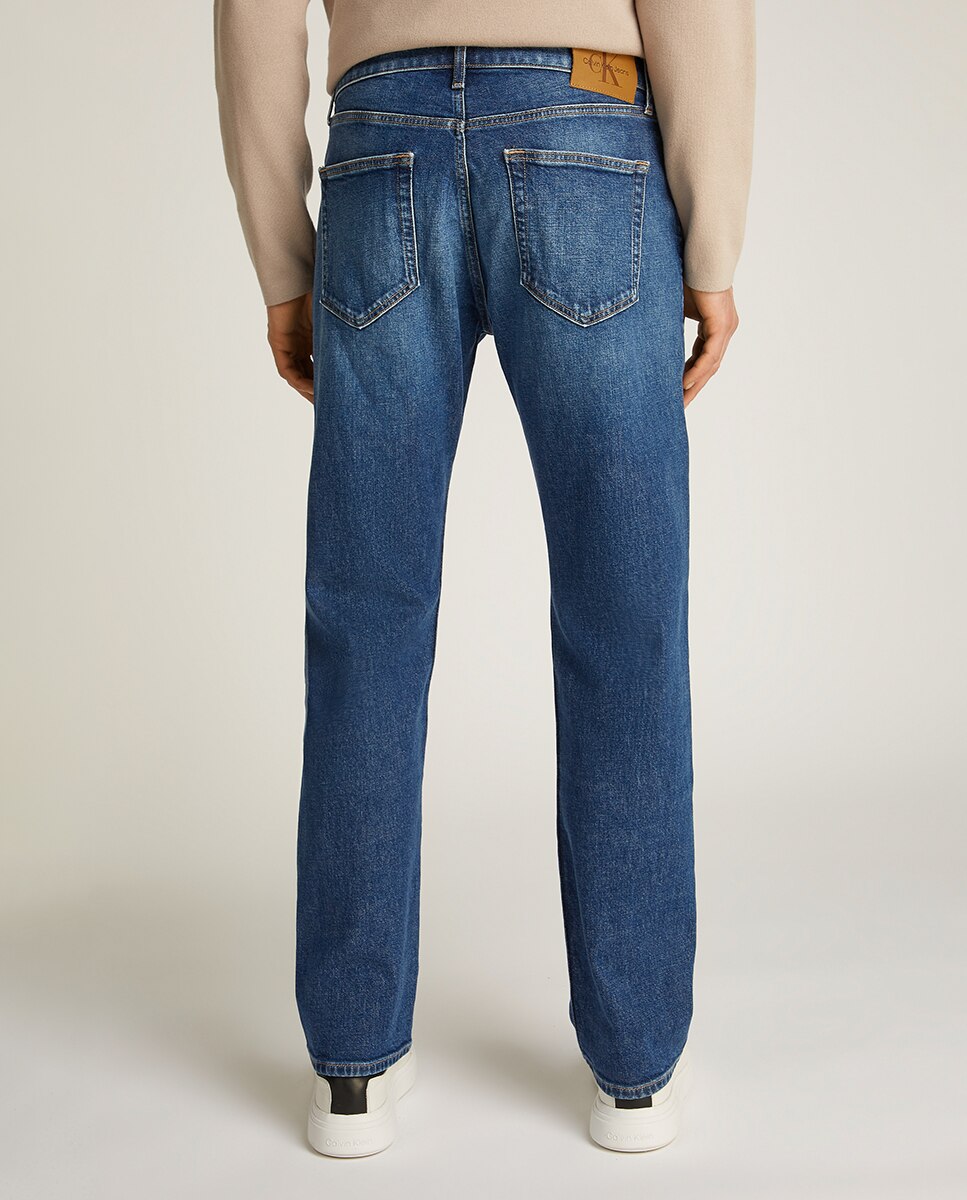 Jeans Straight Fit de Cintura Baixa Azul-2