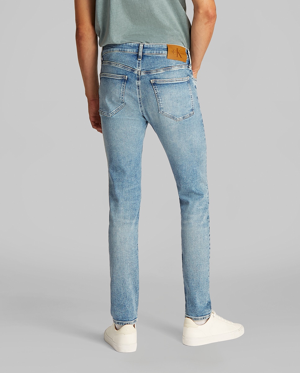 Jeans Skinny de Cintura Baixa Azul-3