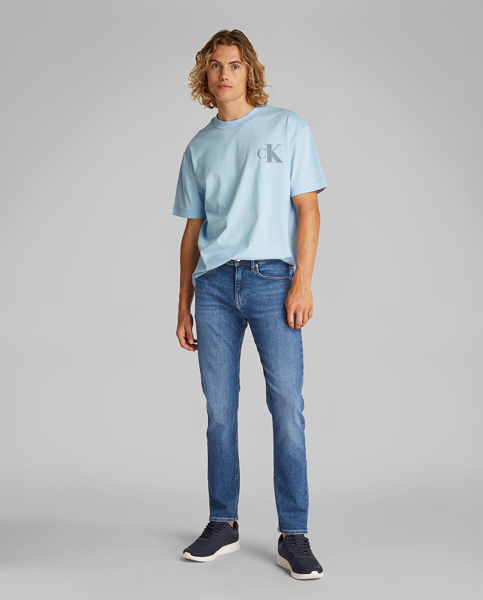 Jeans Skinny de Cintura Baixa Azul-1