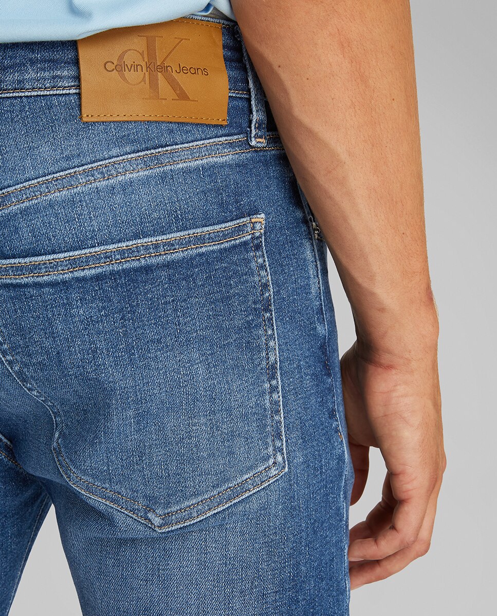 Jeans Skinny de Cintura Baixa Azul-2