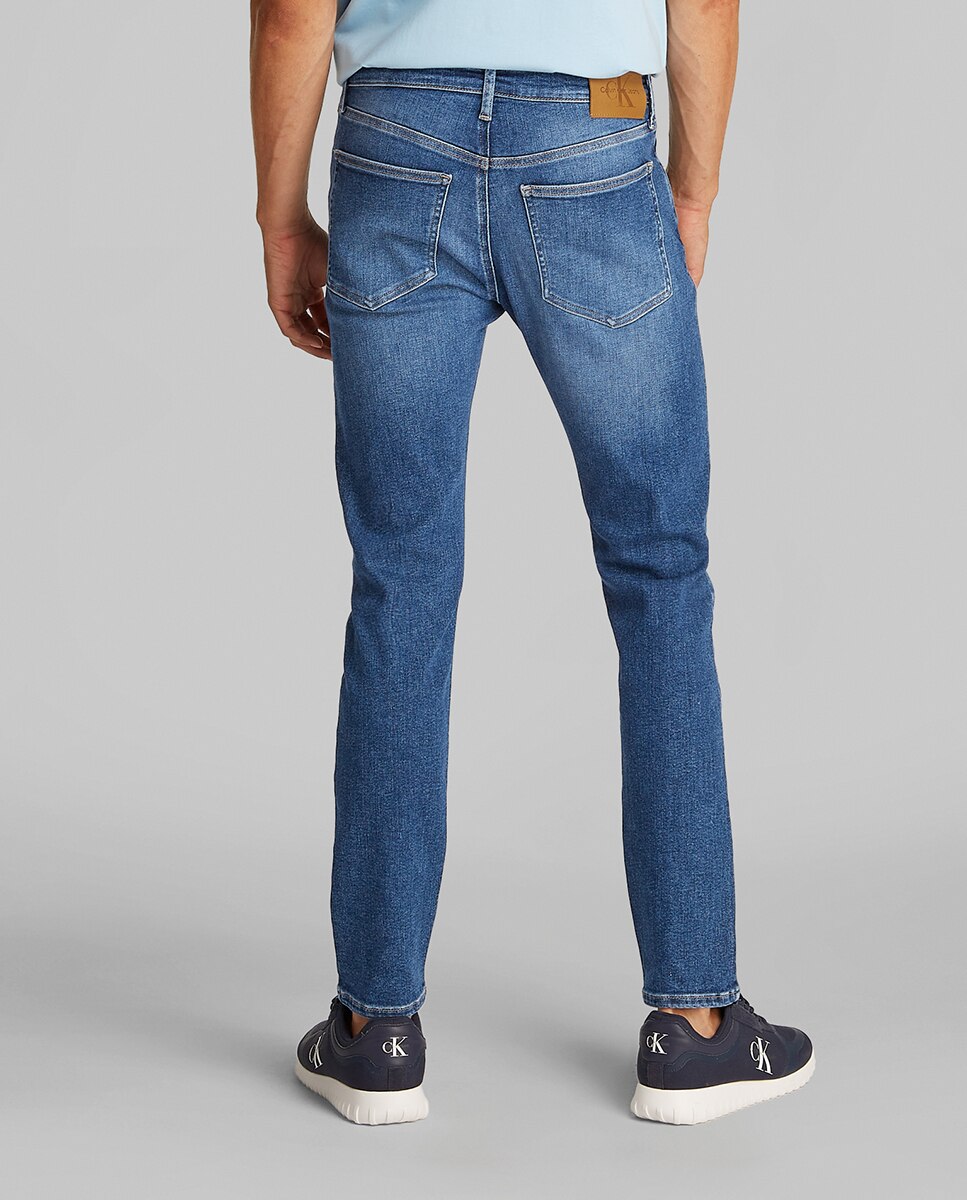 Jeans Skinny de Cintura Baixa Azul-3