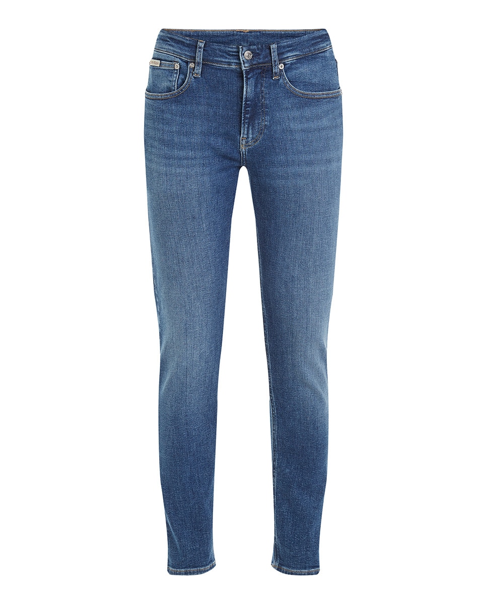Jeans Skinny de Cintura Baixa Azul-4