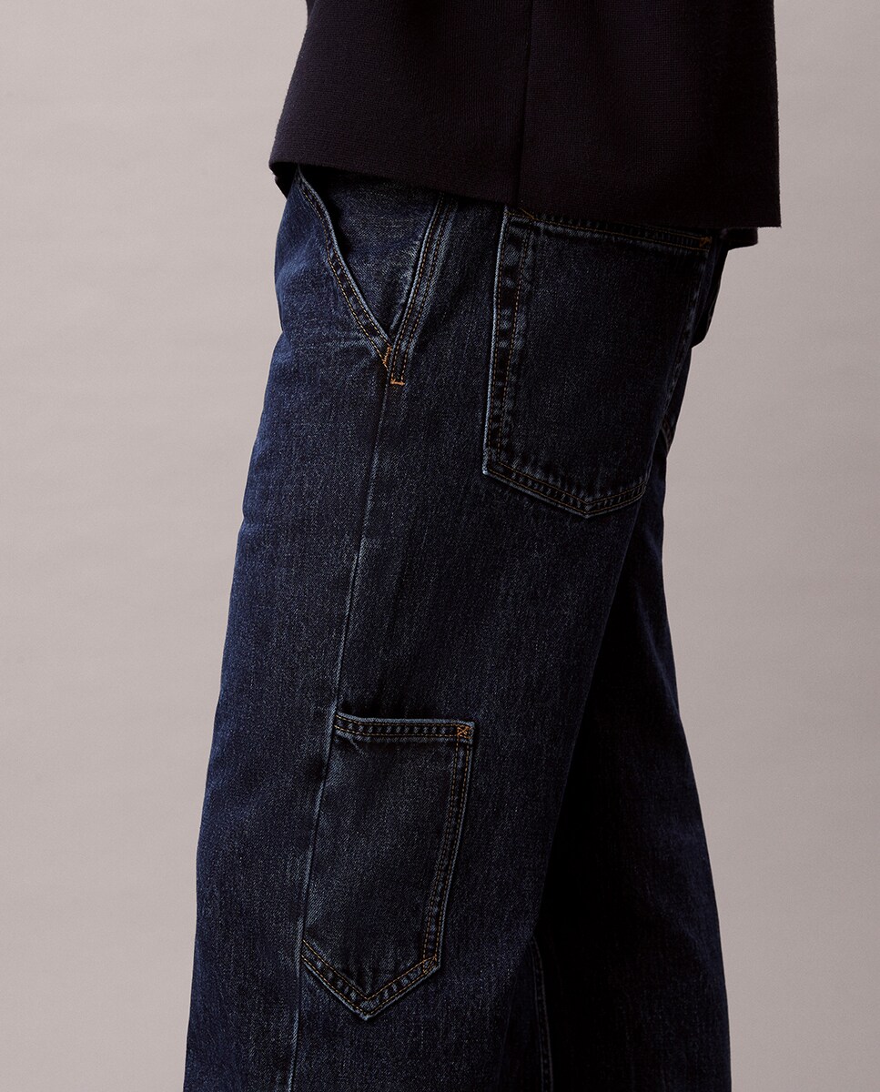 Jeans Fit Carpenter Azul-5