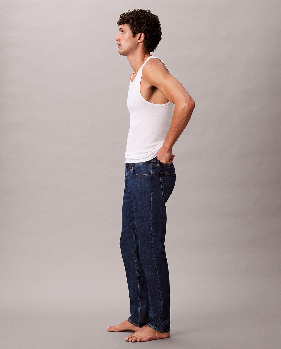 Jeans Fit Slim Taper Cinzento-escuro-2