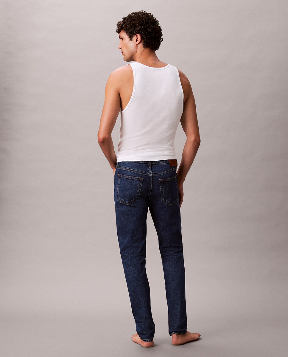 Jeans Fit Slim Taper Cinzento-escuro-3