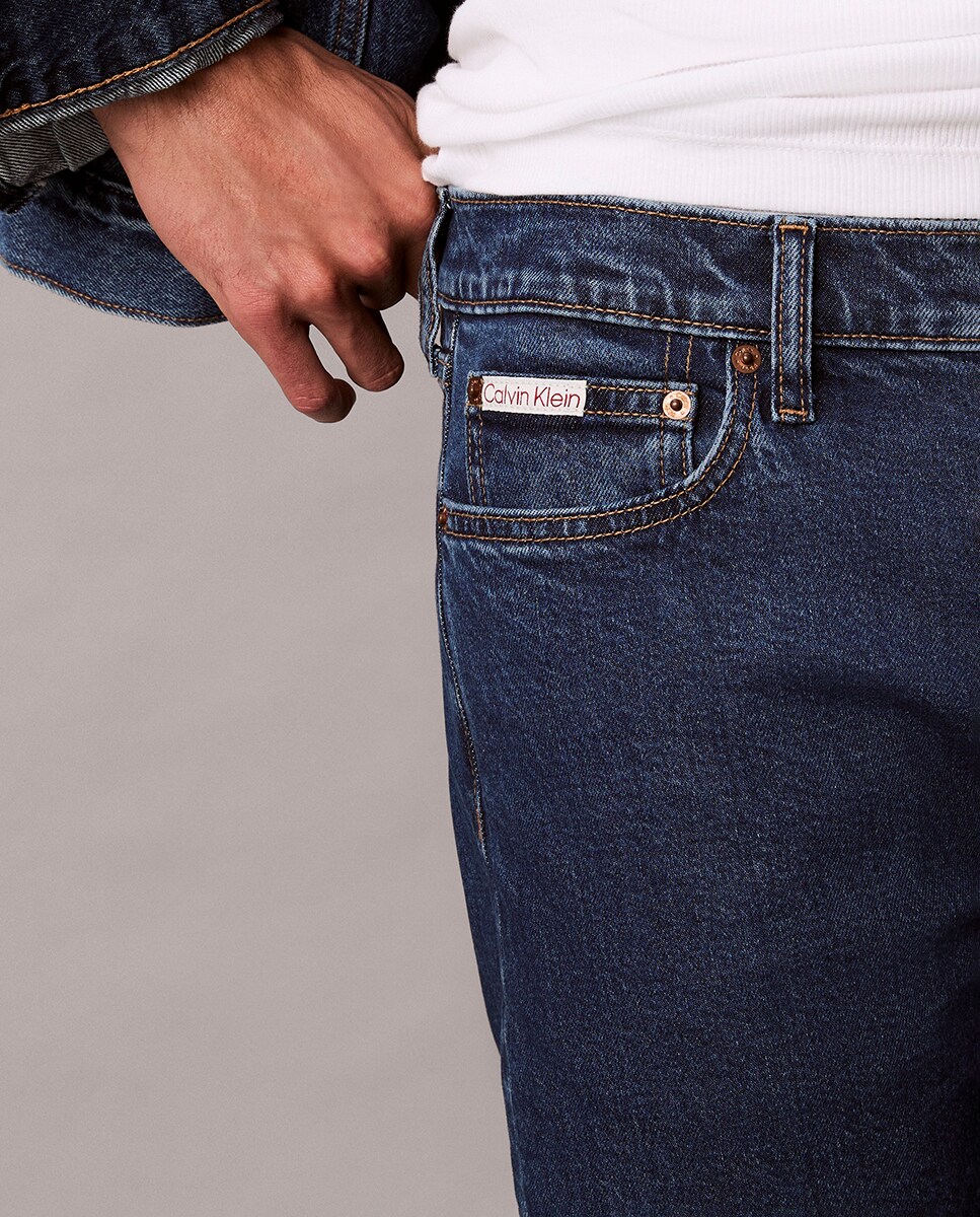 Jeans Fit Slim Taper Cinzento-escuro-4