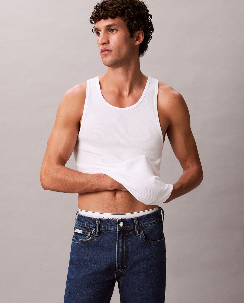 Jeans Fit Slim Taper Cinzento-escuro-5