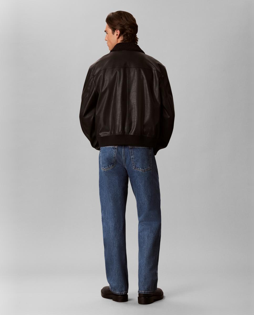 Jeans Straight Fit com Lavagem Clara 90s Azul-3