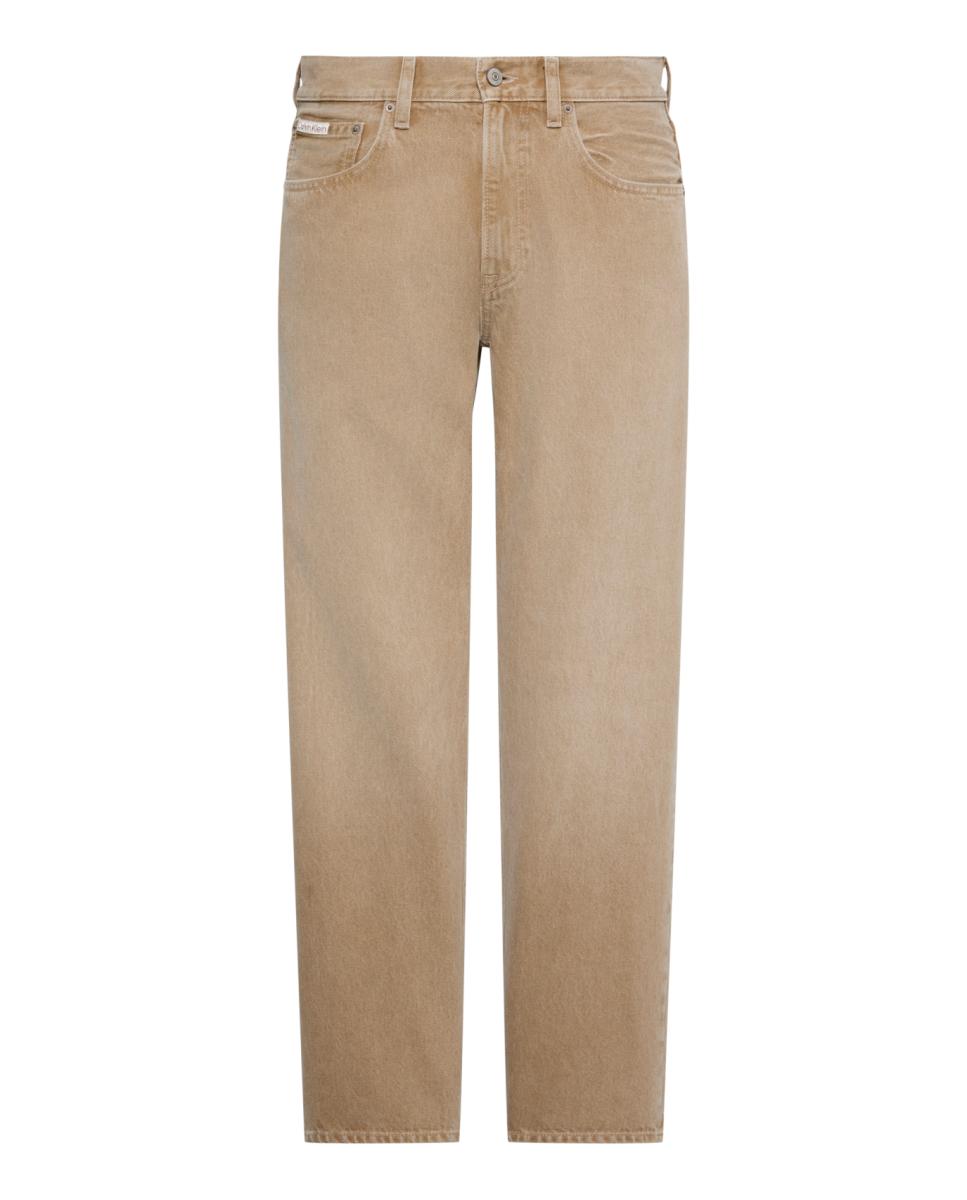 Jeans Straight Fit com Efeito de Lavagem 90s Bege-5