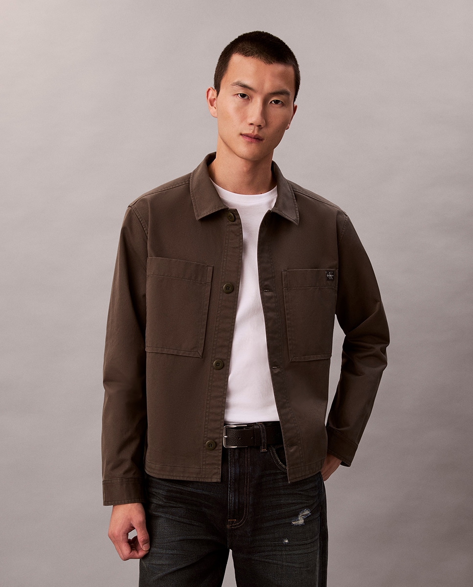 Sobrecamisa com Bolso Cinzento-escuro-1