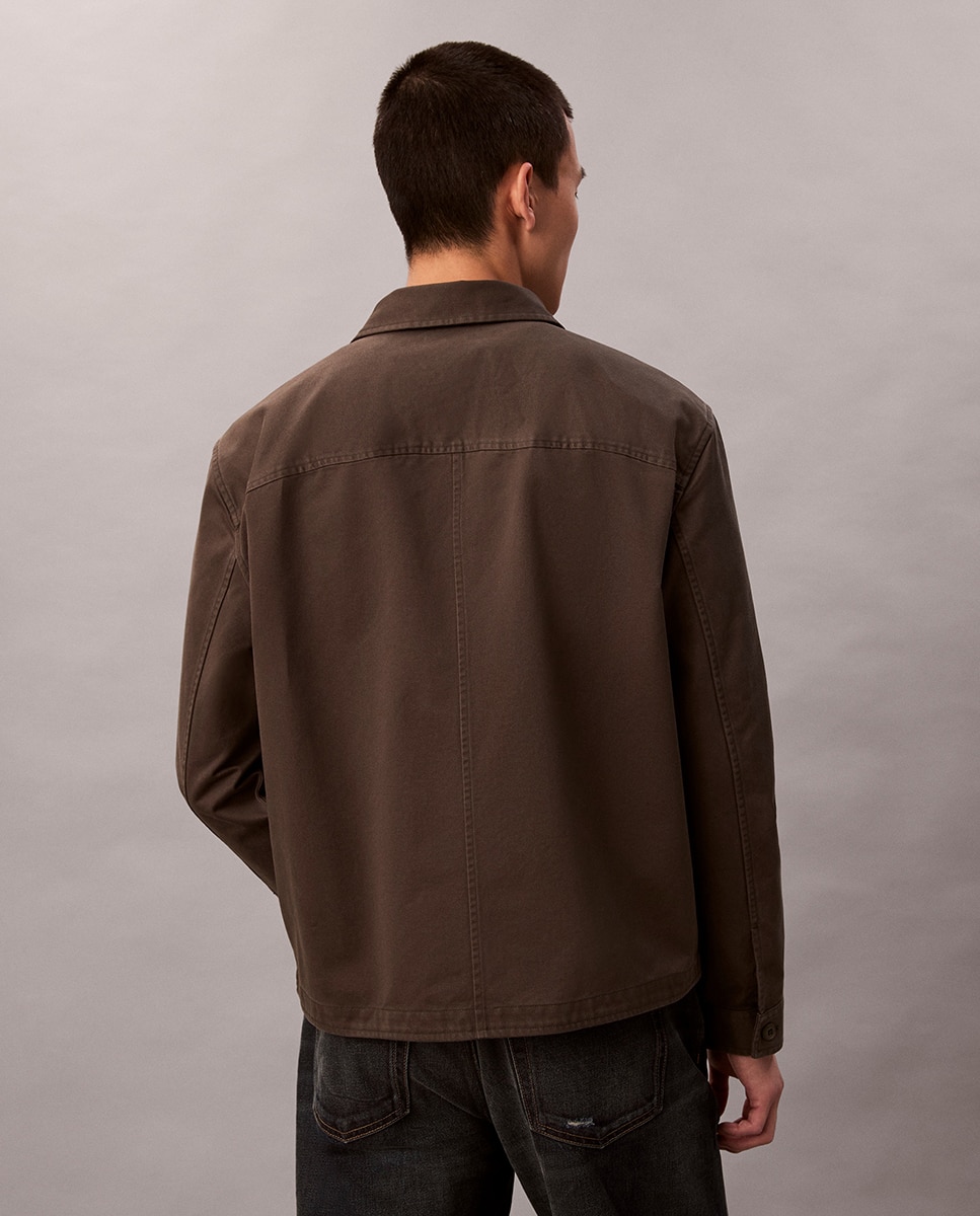 Sobrecamisa com Bolso Cinzento-escuro-2