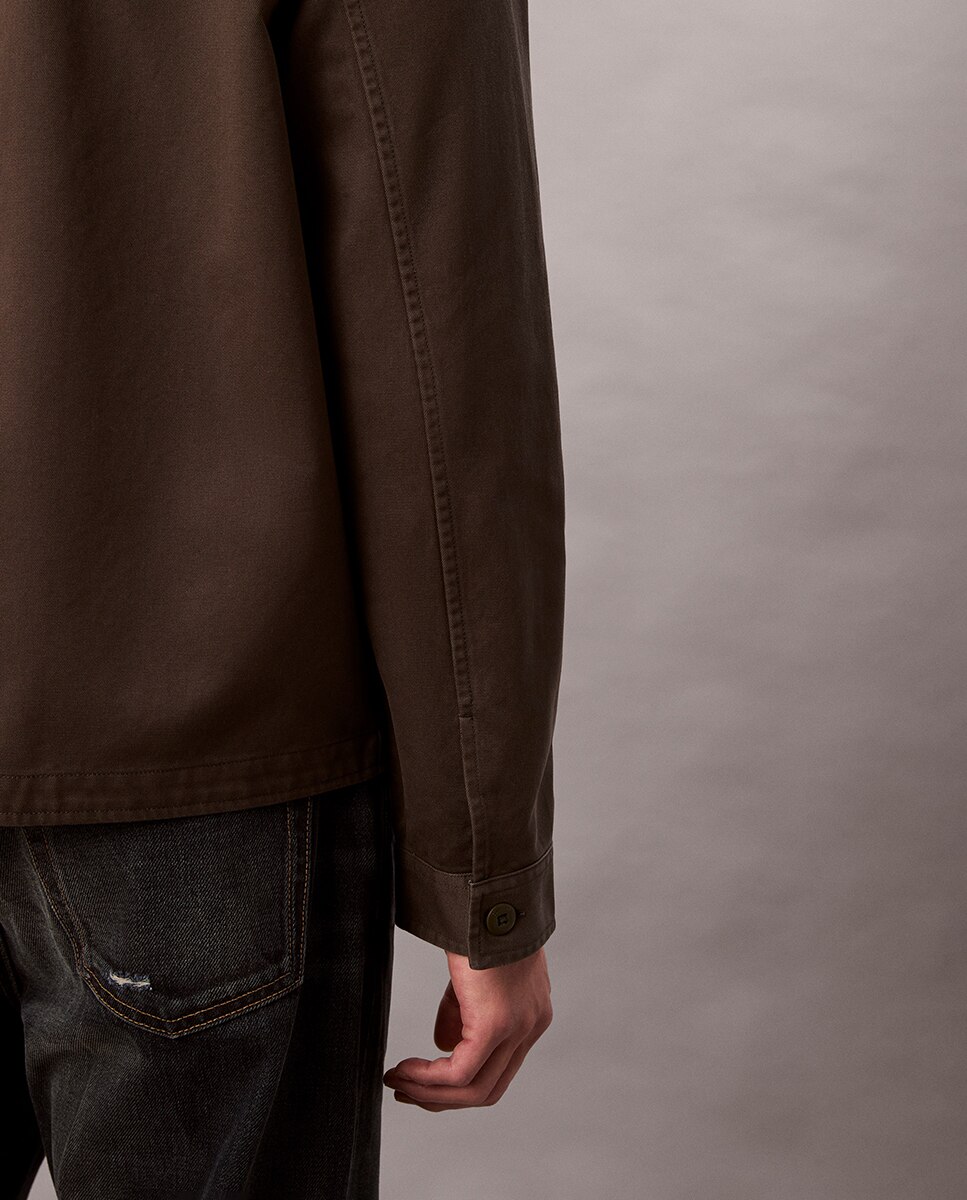 Sobrecamisa com Bolso Cinzento-escuro-5