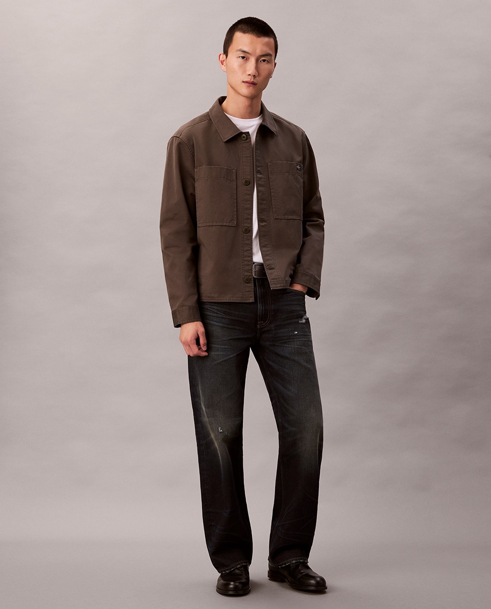 Sobrecamisa com Bolso Cinzento-escuro-6