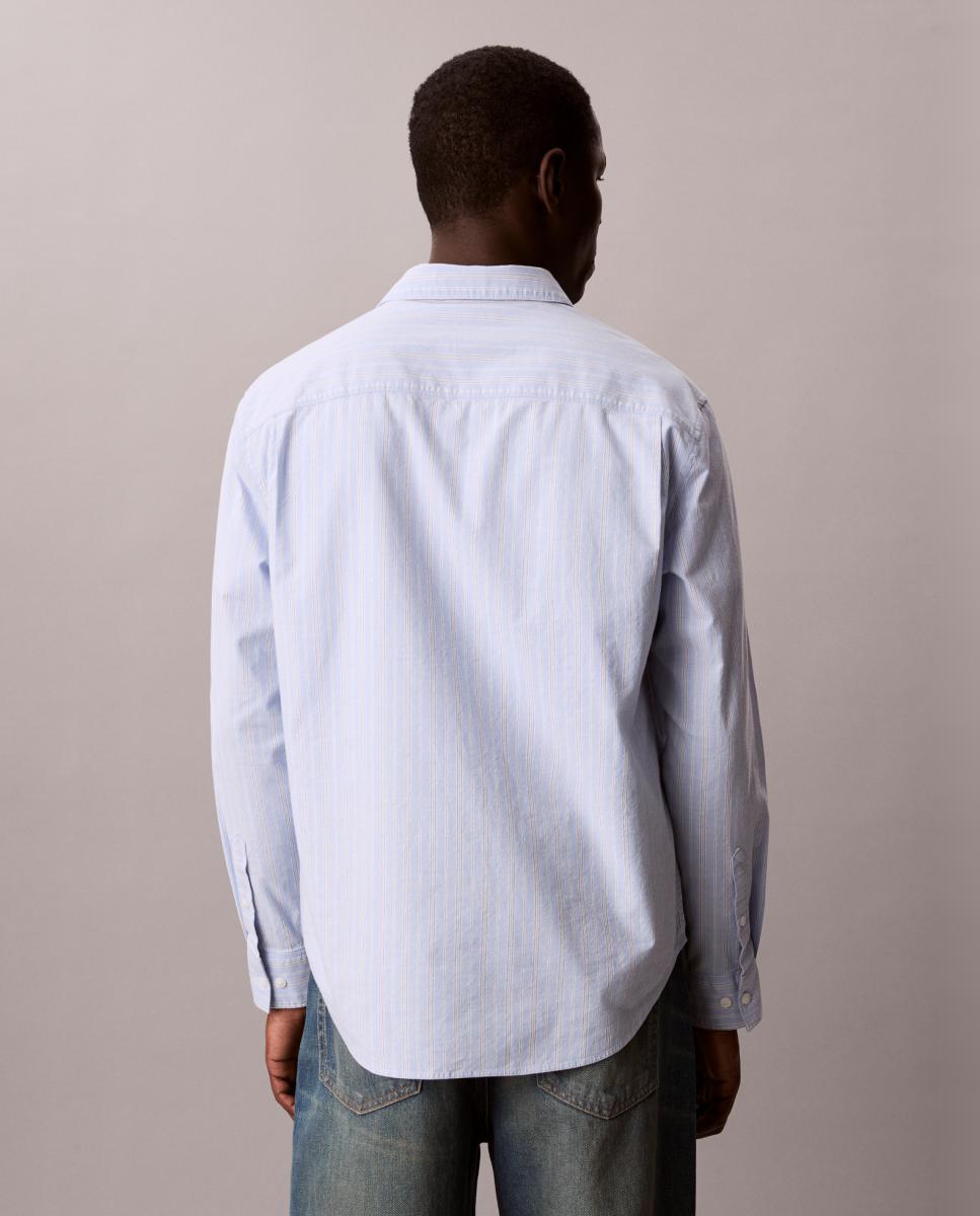 Camisa Oxford às Riscas Azul-claro-2