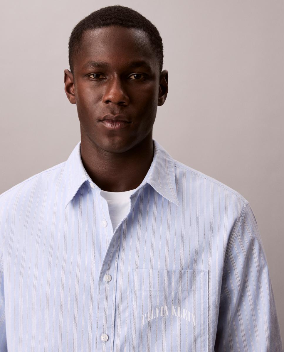 Camisa Oxford às Riscas Azul-claro-3