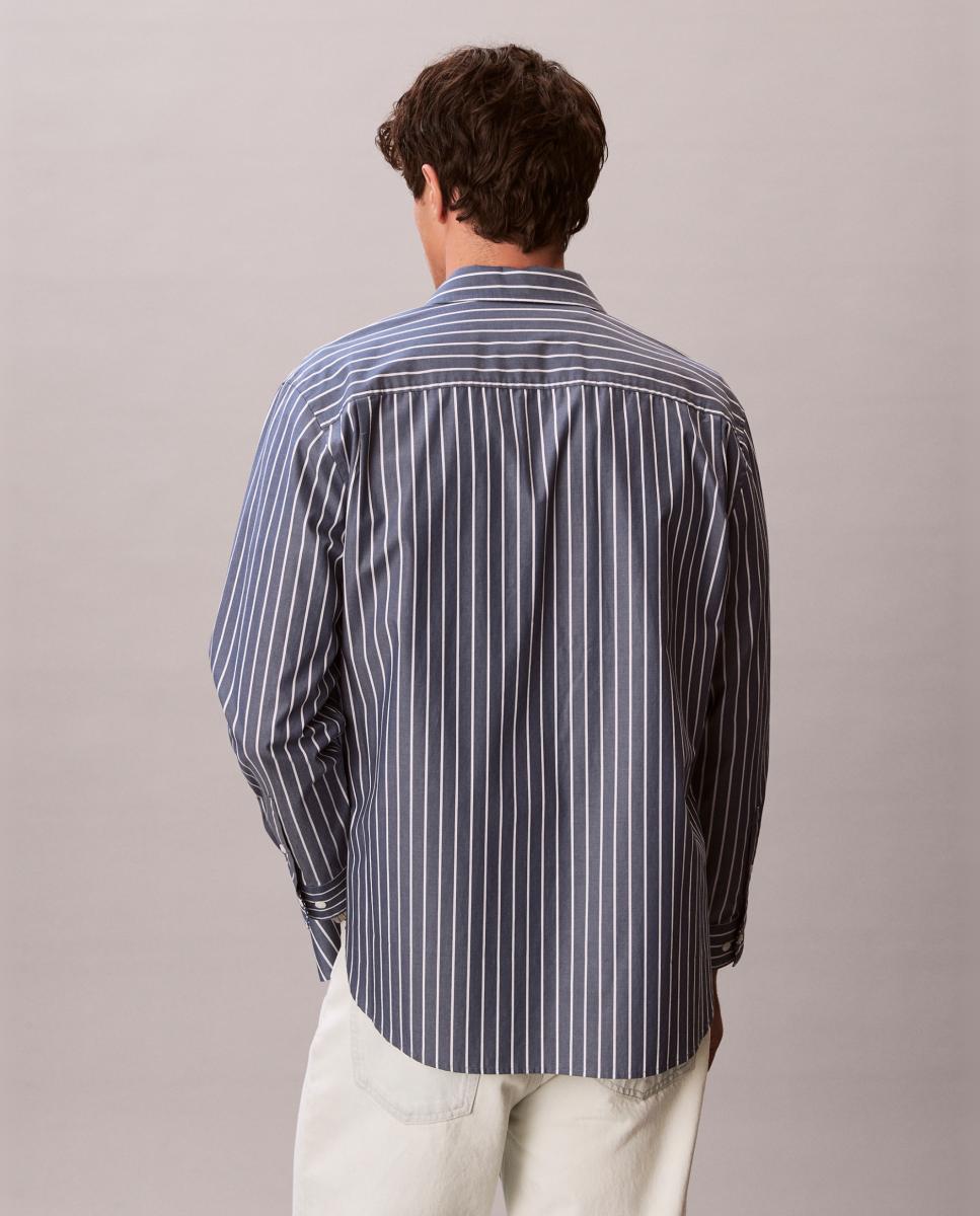 Camisa de Popelina Relaxed Fit Azul-2