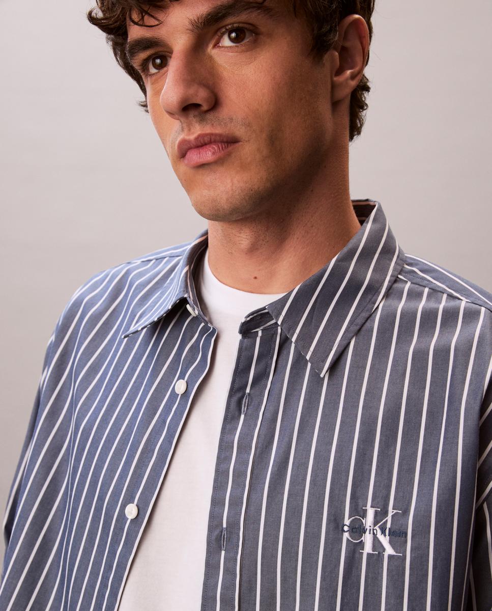 Camisa de Popelina Relaxed Fit Azul-3