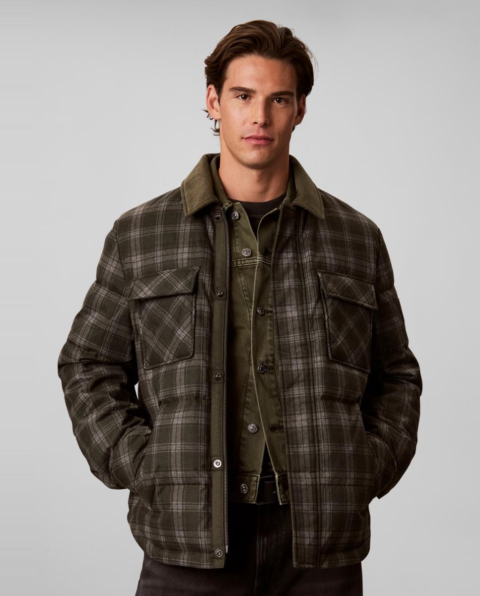 Camisa Hombre acolchada de cuadros estampados - Calvin Klein Jeans - Verde oscuro Verde oscuro-1