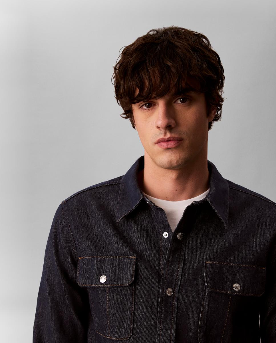 Camisa Hombre denim western índigo - Calvin Klein Jeans - Azul Azul-3