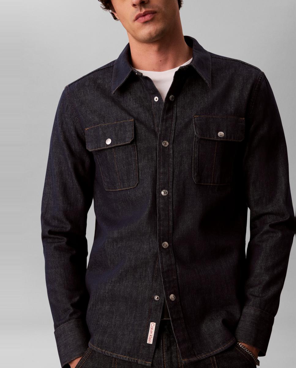 Camisa Hombre denim western índigo - Calvin Klein Jeans - Azul Azul-5