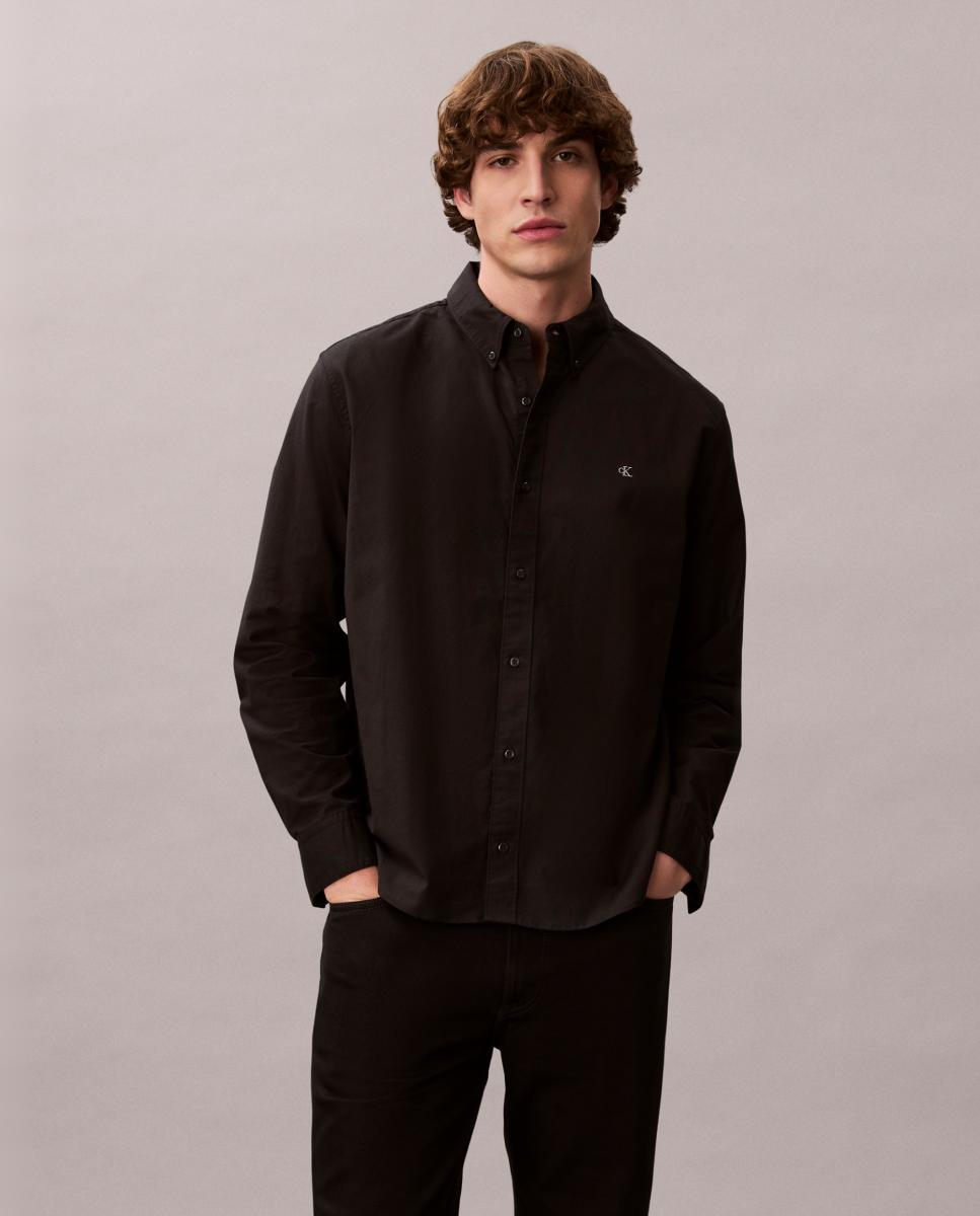Imagen 0 de Camisa Hombre Oxford clásica lisa Negro