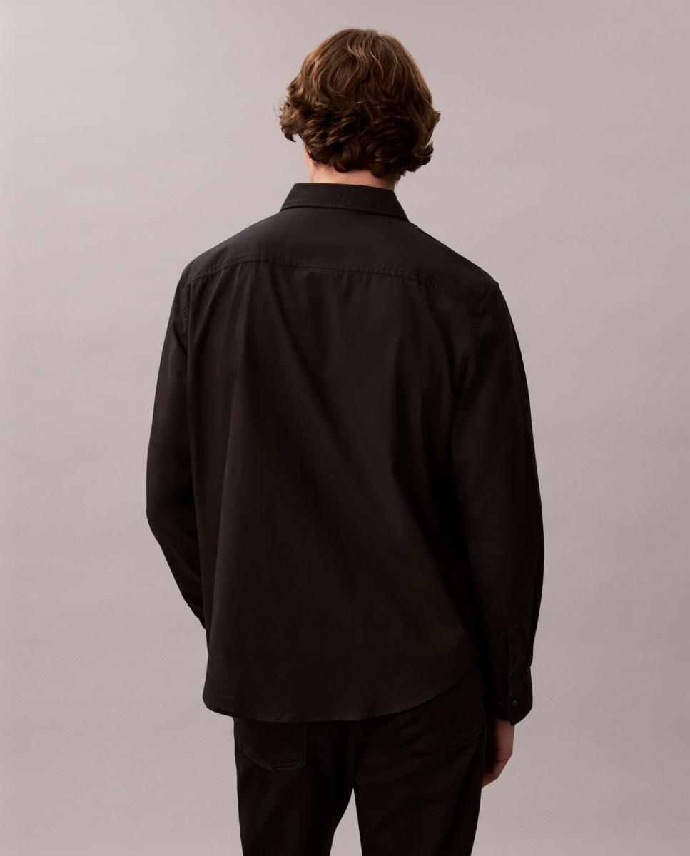 Camisa Hombre Oxford clásica lisa - Calvin Klein Jeans - Negro Negro-2