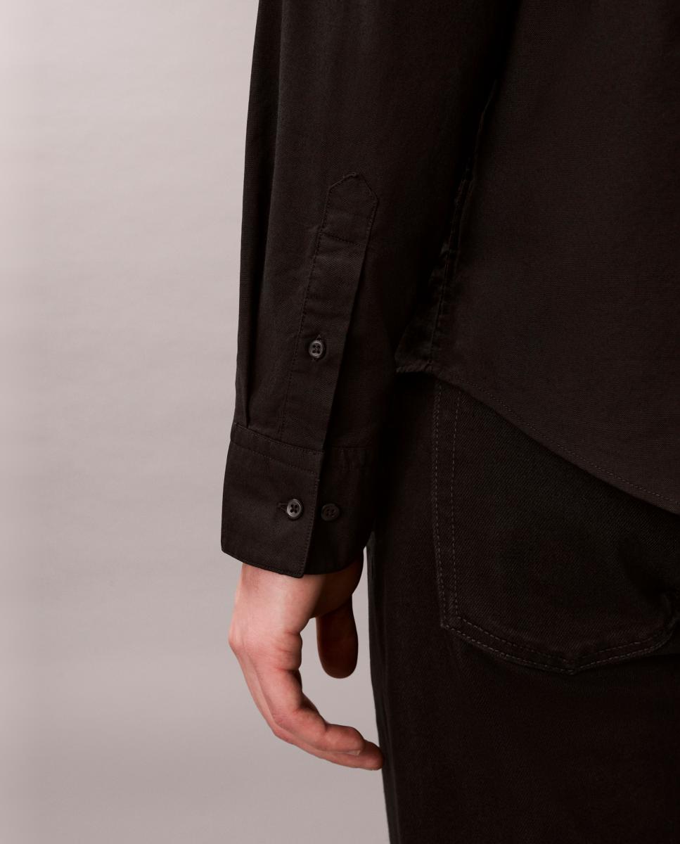 Camisa Hombre Oxford clásica lisa - Calvin Klein Jeans - Negro Negro-4