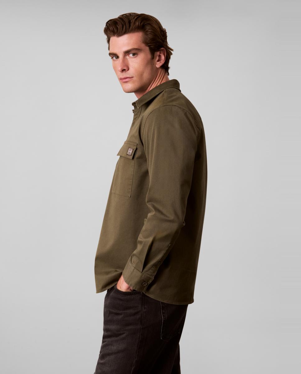Sobrecamisa Hombre de algodón confort - Calvin Klein Jeans - Verde militar Verde militar-4