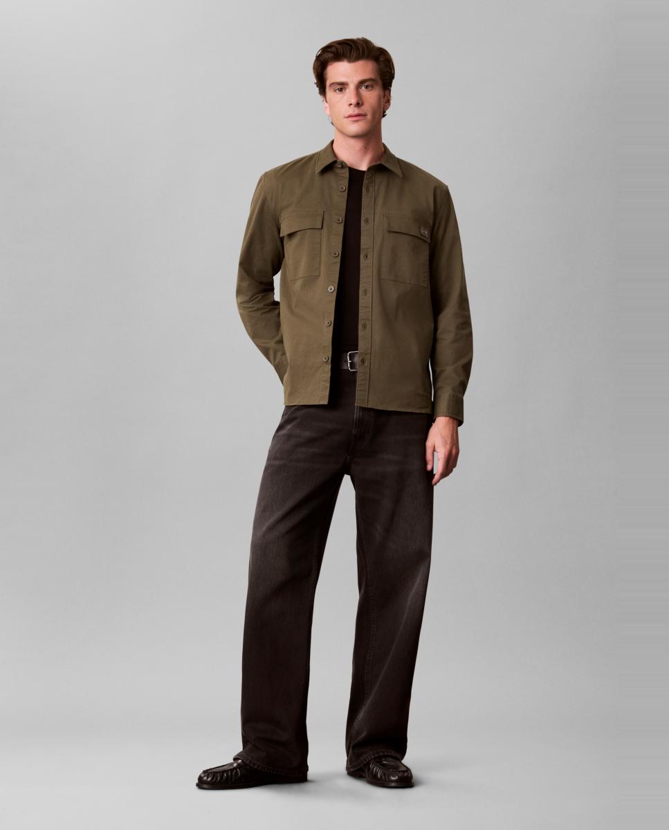 Sobrecamisa Hombre de algodón confort - Calvin Klein Jeans - Verde militar Verde militar-6