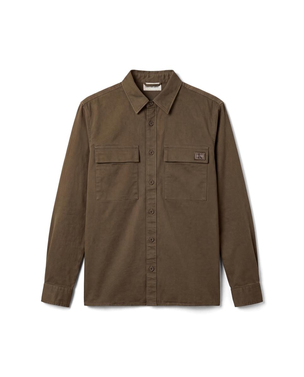 Sobrecamisa Hombre de algodón confort - Calvin Klein Jeans - Verde militar Verde militar-5