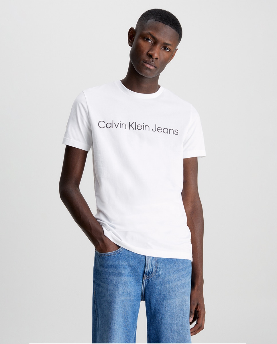 T-shirt CKJ com Manga Curta - Branco Branco-1