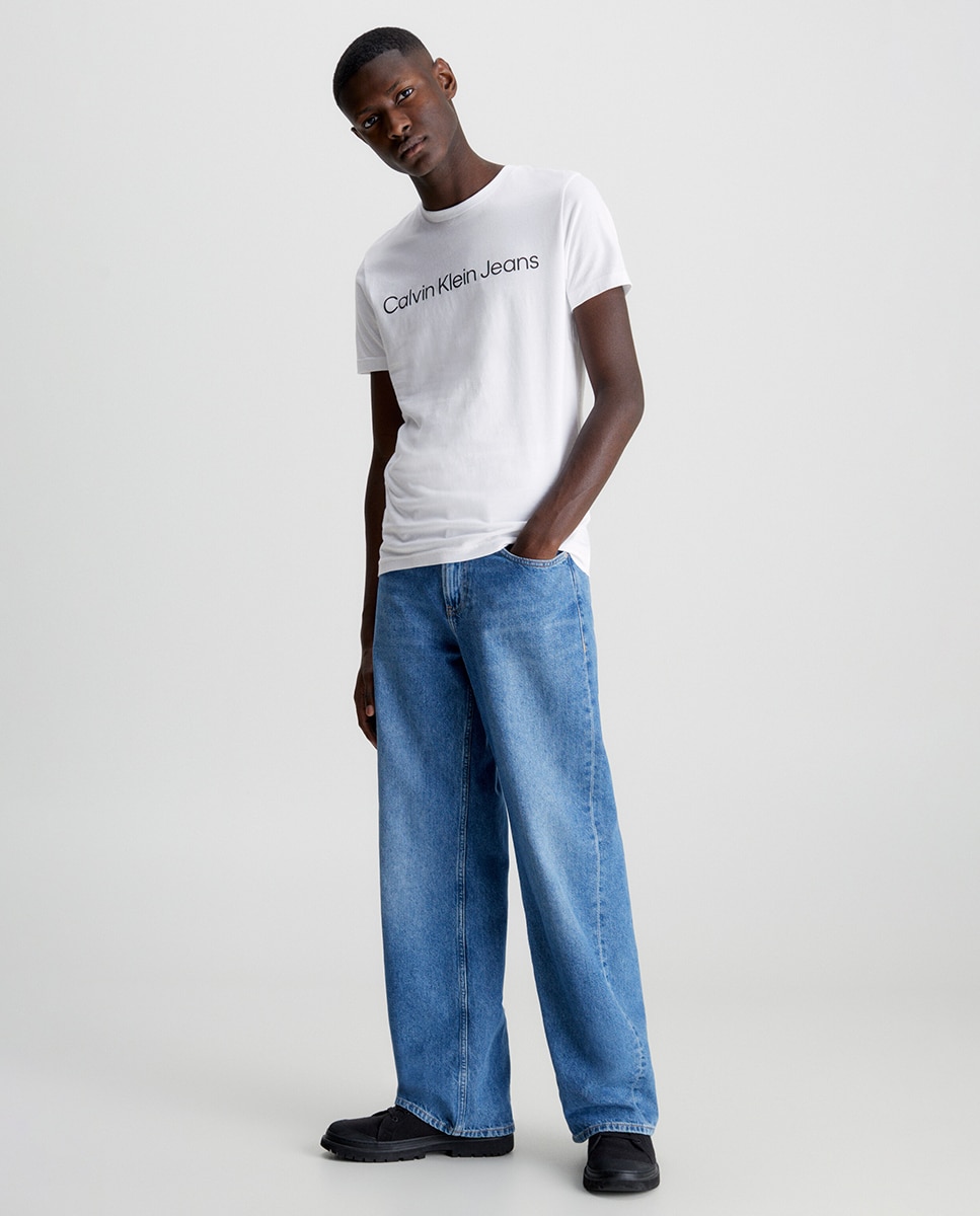 T-shirt CKJ com Manga Curta - Branco Branco-4