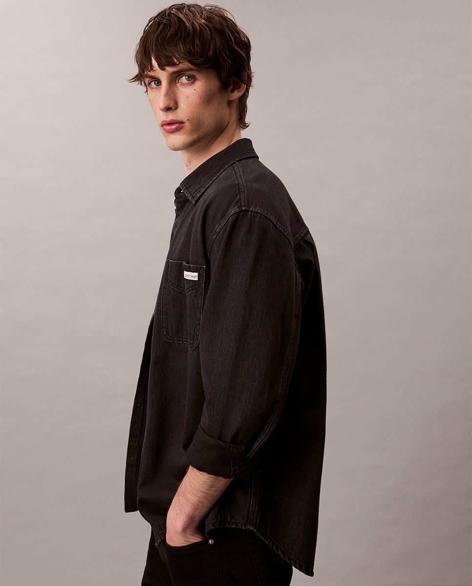 Camisa Hombre Clásica Manga Larga - Calvin Klein Jeans - Negro Negro-5
