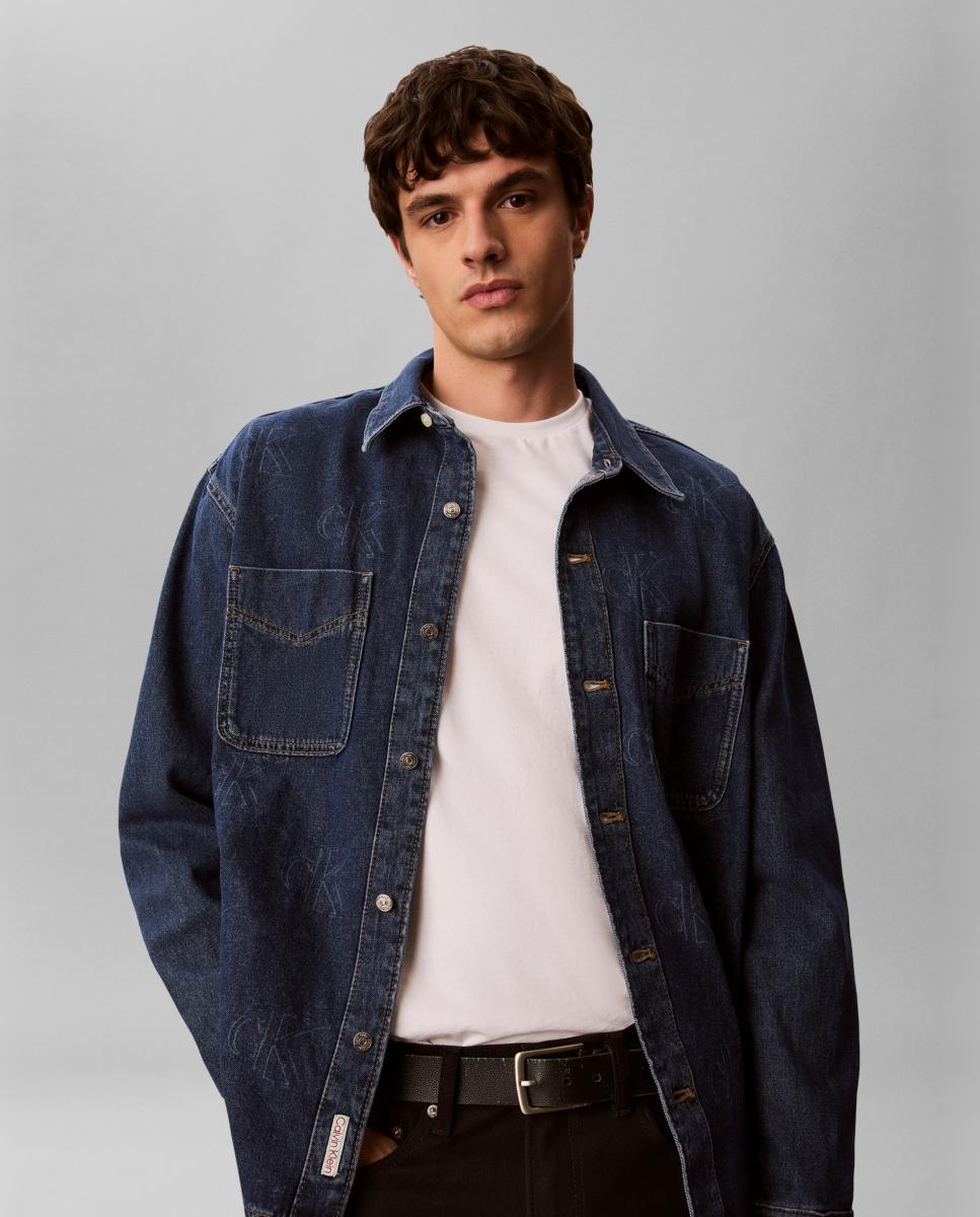 Calvin Klein Jeans - Sobrecamisa vaquera Hombre con estampado.