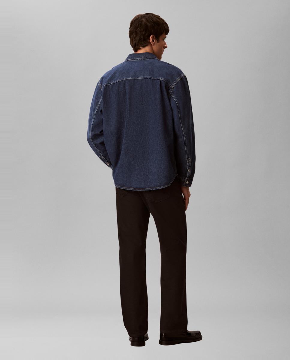 Sobrecamisa de Ganga com Estampado Azul-2
