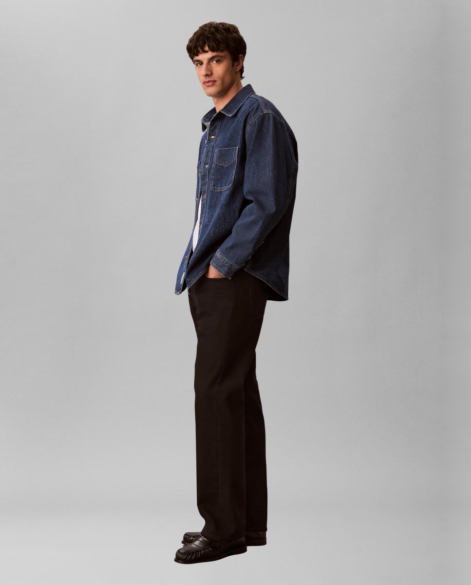 Sobrecamisa de Ganga com Estampado Azul-5