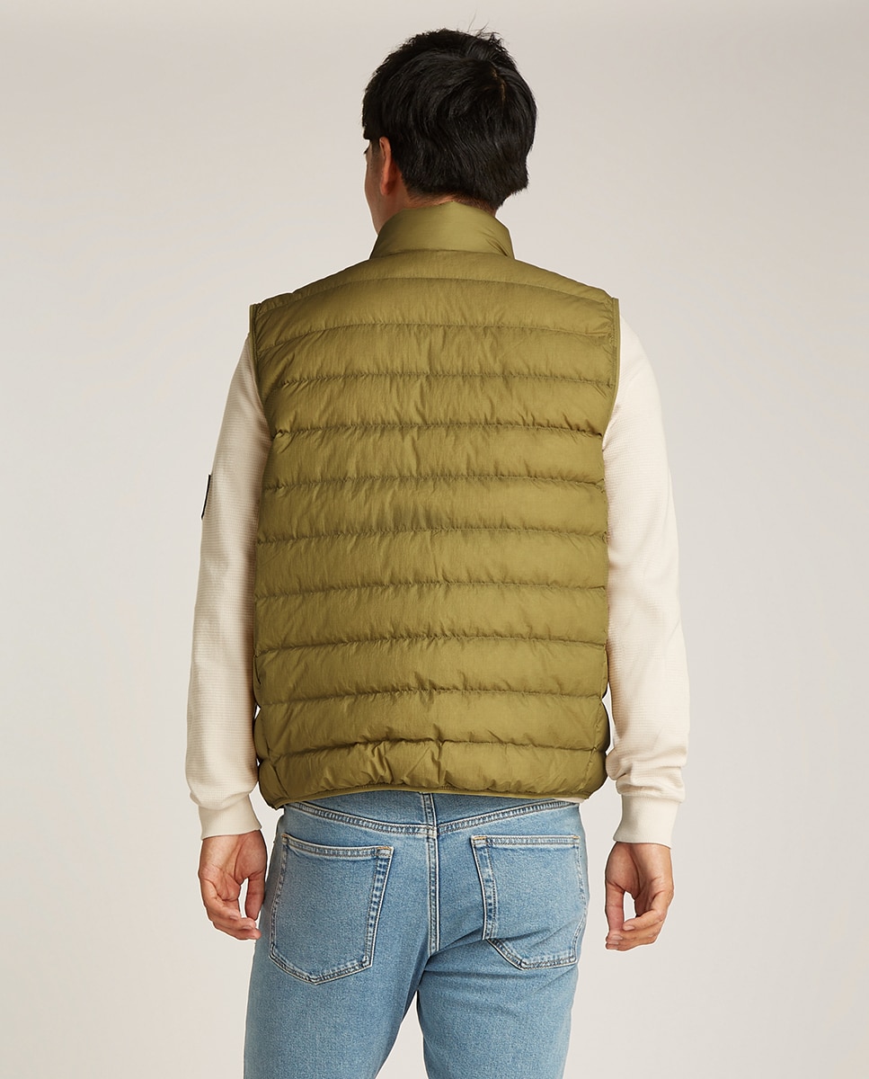 Colete Acolchoado com Insígnia Verde-escuro-2