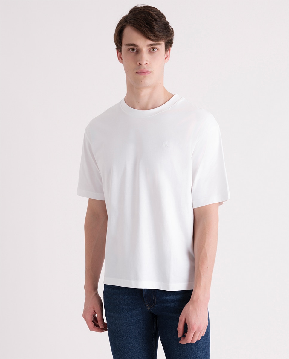 T-shirt de Manga Curta com Costas Estampadas Branco-1