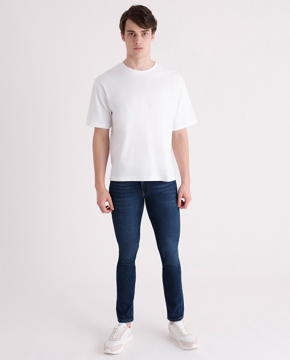 T-shirt de Manga Curta com Costas Estampadas Branco-9