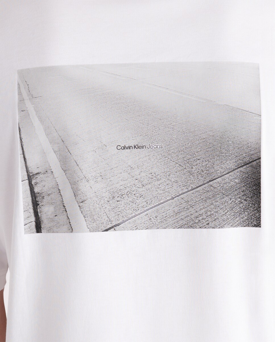 T-shirt de Manga Curta com Costas Estampadas Branco-8