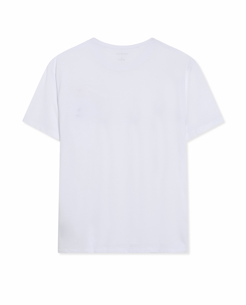 T-shirt com Ilustração Branco-2