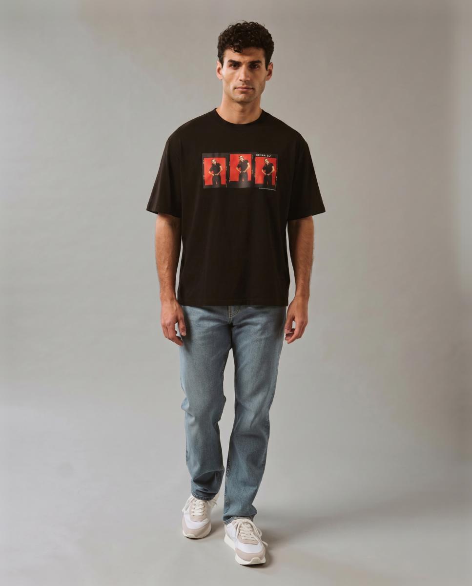 T-shirt Boxy Fit Preto-5