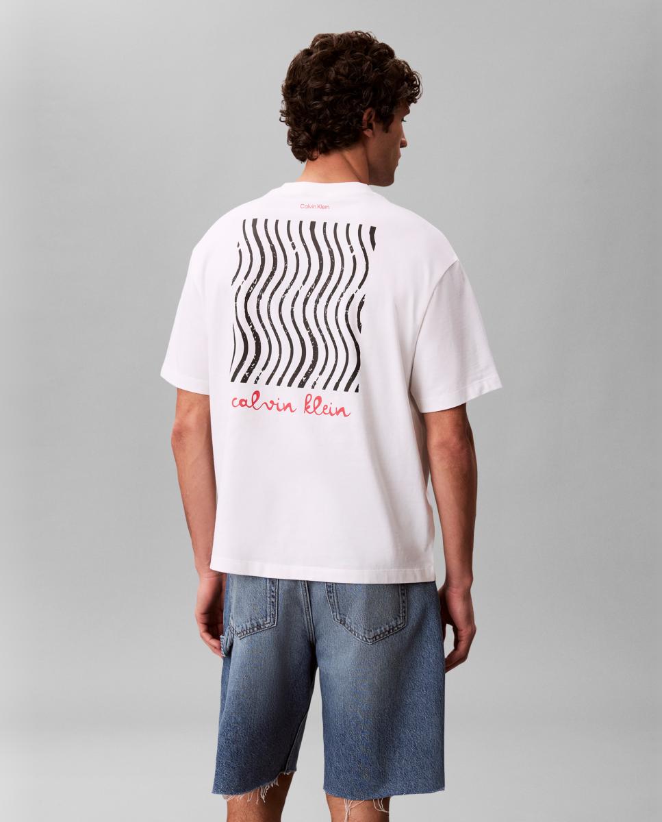 T-shirt com Estampado Gráfico Branco-2