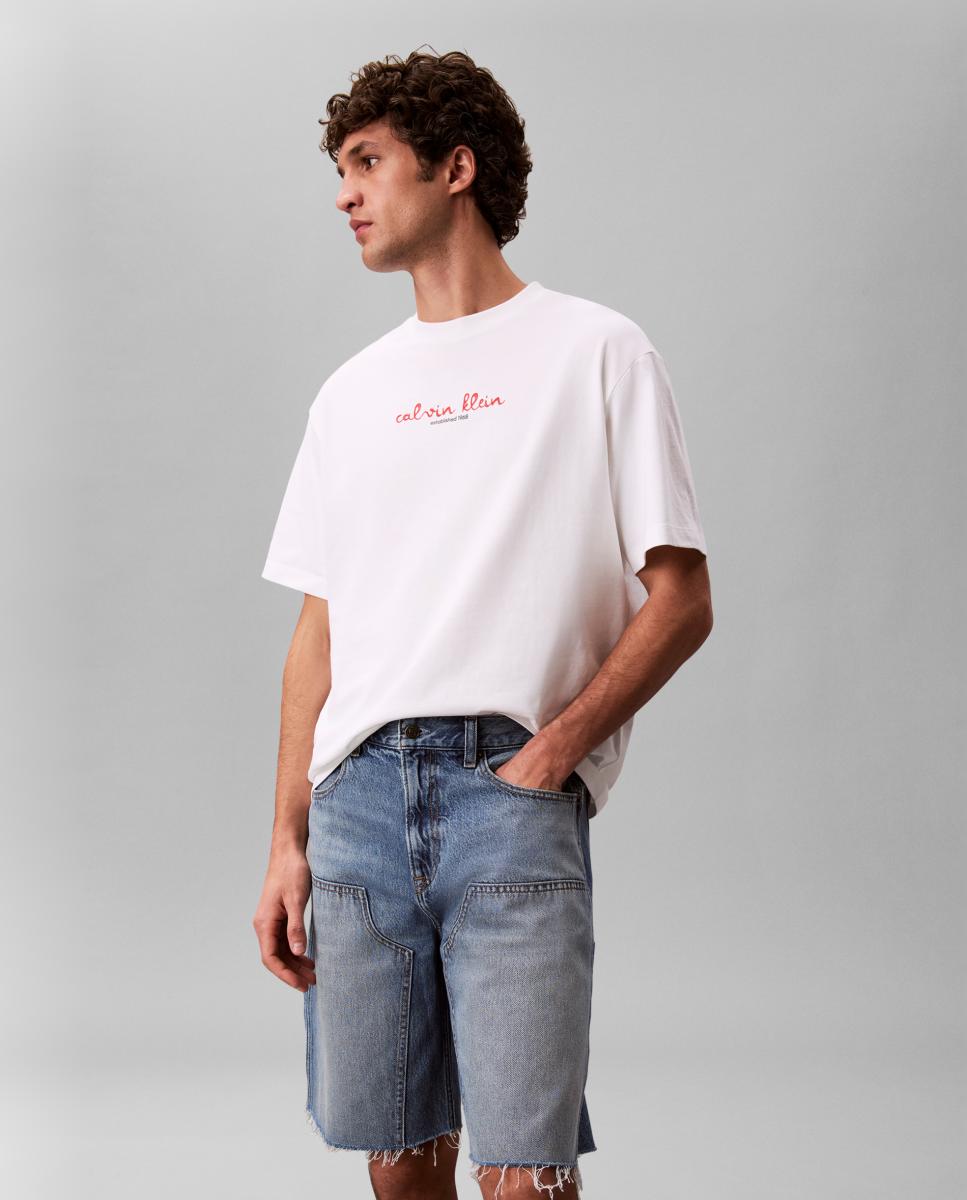 T-shirt com Estampado Gráfico Branco-5